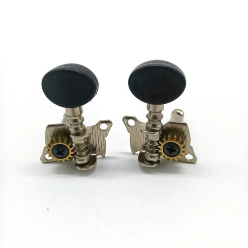 12 Pieces Metal Opened Ukulele Uke Tuning Pegs Tuners Round Cap Black 2