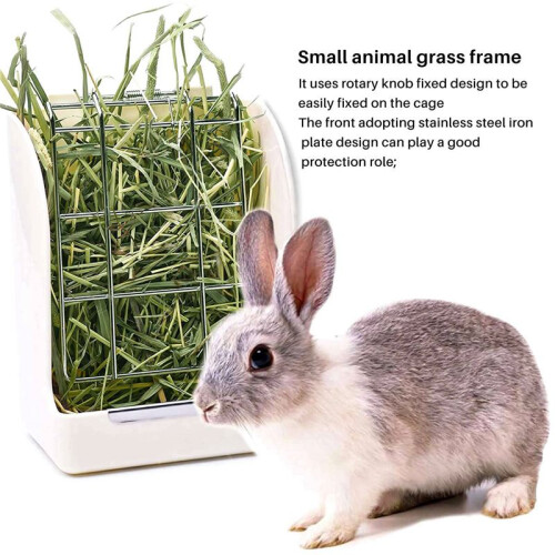 5X Rabbit Grass Frame Hay Feeder Manger Rack for Rabbit Guinea Pig Chinchilla Fixed Flip- Holder 2