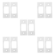 10Pcs White Stainless Steel Lock Strike Backplates for Door Hardware