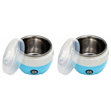 2Pièces Machine À Yaourt Bleue Avec Cuve Inox Auto Contrôle Maison