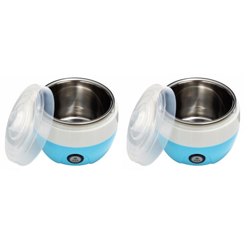2Pièces Machine À Yaourt Bleue Avec Cuve Inox Auto Contrôle Maison