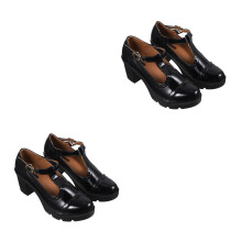 2Pairs Black High-Heeled Shoes Women Summer Shoes Comfortable Stylish