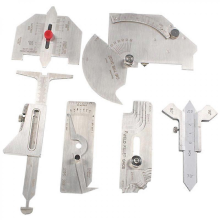 6Pcs Welding Gauge Weld Inspection Gauge Weld Seam / Round Corner / Crown Test Size Ruler Angle Mea