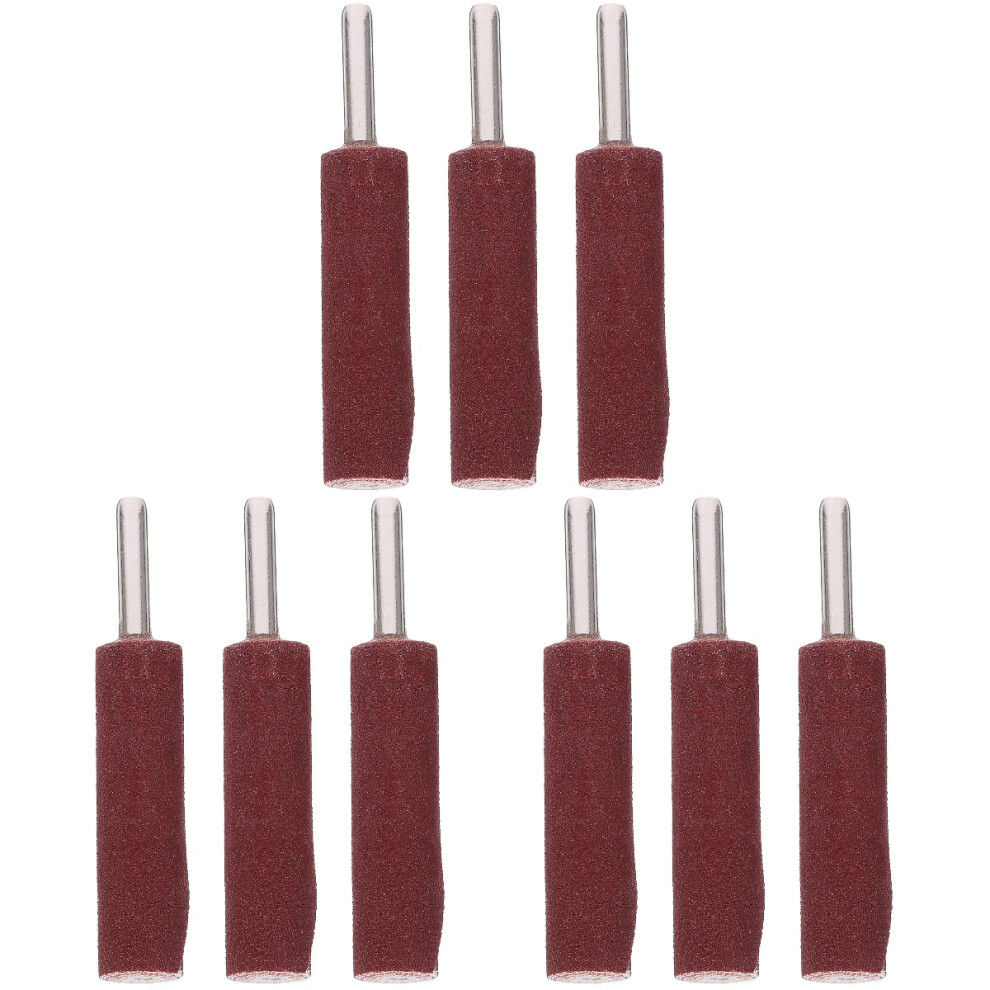 9Pcs Rotary Tool Sanding Accessories Dark Red Sandpaper Drum Mandrels 3711824533816