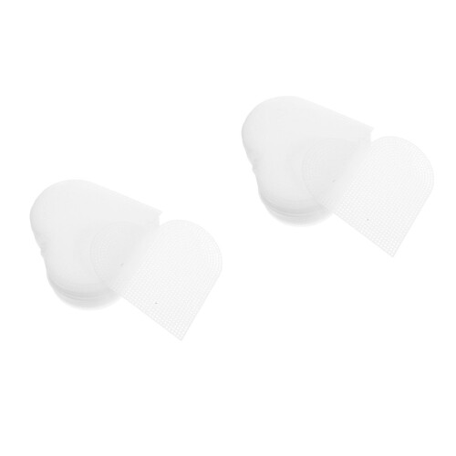 60Pcs White Heart-Shaped Pe Mesh Canvas for Needlepoint Crafts