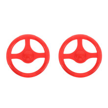 2Pcs Red Plastic Kids Driving Wheel Toy for Pretend Play and Learning