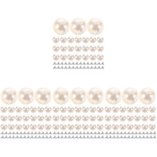 200Pcs DIY Pearl Buttons for Clothes No Sew Plastic Metal Coat Buttons