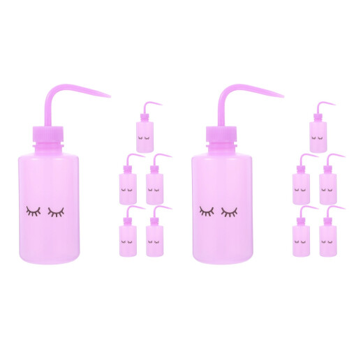 12Pcs Multi-Function Purple Pe Bottles for Eyelash and Plant Care