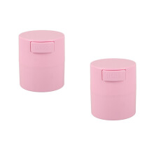 2Pcs Large Capacity Lash Holders Pink Plastic Vacuum Seal Storage Case