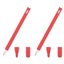 6Pcs Red Silicone Stylus Pen Nib Covers Durable Protective Caps Pouch