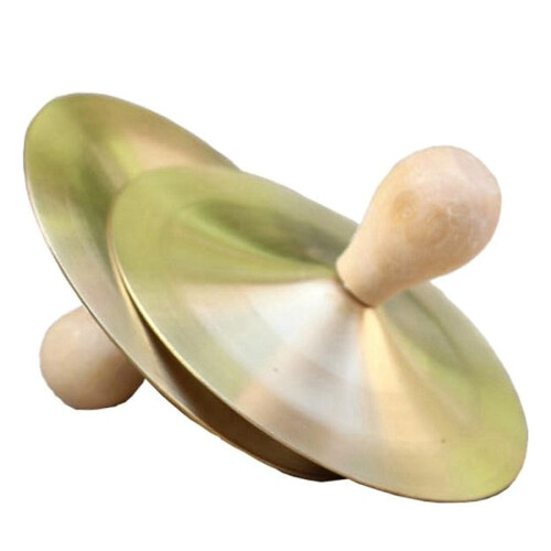 3 Pair Brass Cymbals with Knobs Finger Cymbals with Wood Knobs for Dancer Party Percussion Instrument 2