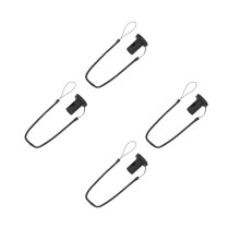 4Pcs Black Plastic Pen Holder Lanyard Clip Elastic Anti-Lost Design