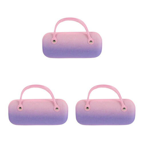 3Pcs Assorted Color Hard Glasses Case Compact Sunglasses Organizer Box