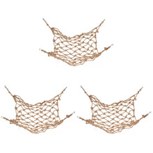 3Pcs Bite-Resistant Pet Climbing Nets Light Brown Parrot Hanging Nets
