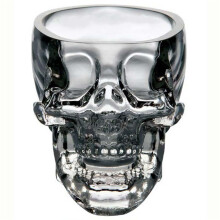 Clear Glass Novelty Skull Shot Glasses, Set Of1With Spooky3D Form For Halloween Drinkware And Pirate-Themed Parties, Unique Crystal Head Skull