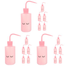 18Pcs Leak-Proof Pink Pe Eyelashes Cleaning Bottles with Angled Neck