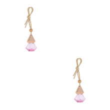 2Pcs Pink Car Hanging Decorations Glass Perfume Diffuser