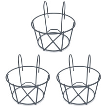 3Pcs Metal Plant Pot Stand Black Flowerpot Shelf for Indoors