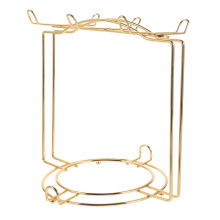 2Pcs Golden Multifunctional Cup Plate Organizer Stainless Steel Holder