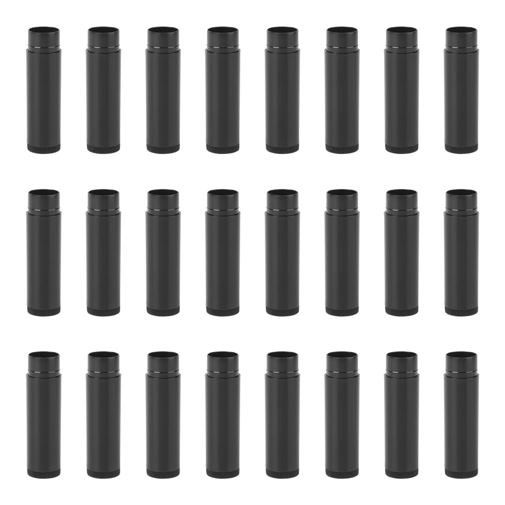Ohphcall Black 50Pcs Twist-Up Lip Balm Tubes Empty Lipstick Containers