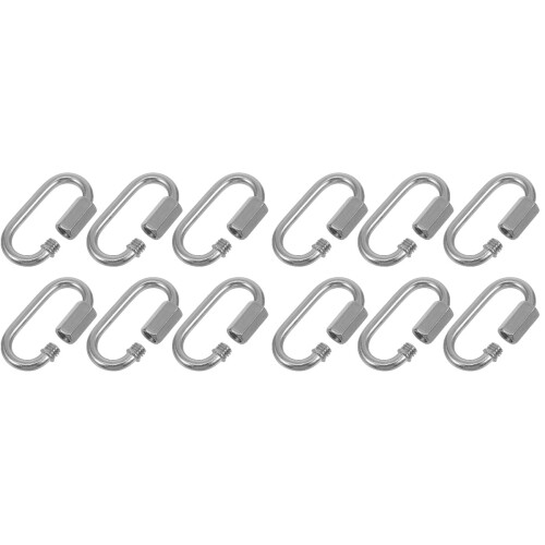 12Pcs Heavy Duty Stainless Steel Locking Chain Quick Link Connectors