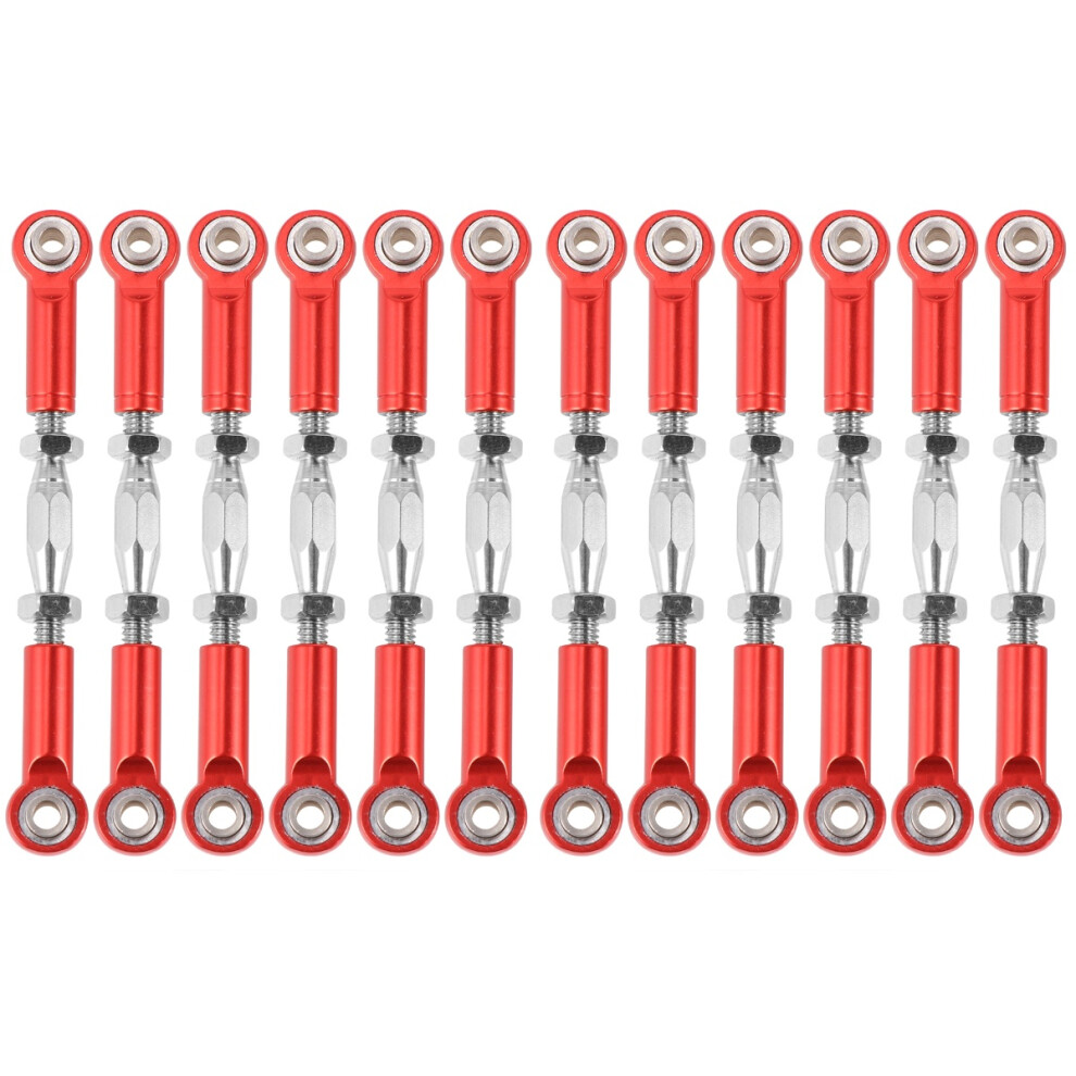 12Pcs Metal Turnbuckle Rod Linkage For Rc Car Durable Replacement Red 3711824533267