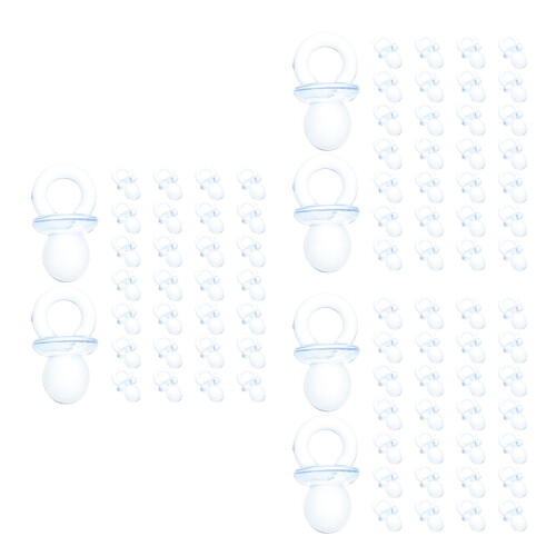 150Pcs Durable Plastic Mini Pacifiers Blue Baby Shower Party Decor