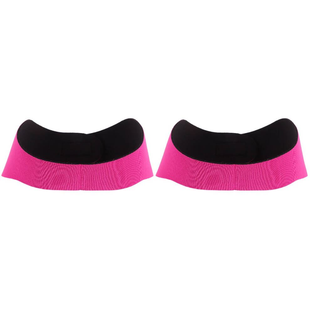Ohphcall 2Pcs Rosy Elastic Swim Headbands Anti-Skid Waterproof Ear Covers