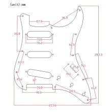 2X Spiegel Gitarre Pickguard 11 LöCher ST SSS Gitarre Kratzen Plate mit 22 Stück Pickguard Schrauben für FD ST Gitarren Zubehör A