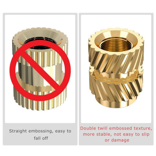 360Pcs M3X5.7-OD4.6 Thread Knurled Brass Threaded Heat Set Heat Resistant Insert Embedment Nut for 3D Printer 2