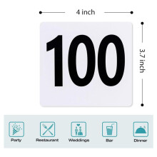 200 Stuks Tafelnummers 1-100, Plastic Tafelnummers, Dubbelzijdige Tafelnummerkaarten voor Bruiloftsreceptie Restauranttafel