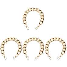 4Pcs Fashionable Golden Chunky Bag Chain Durable Replacement Strap