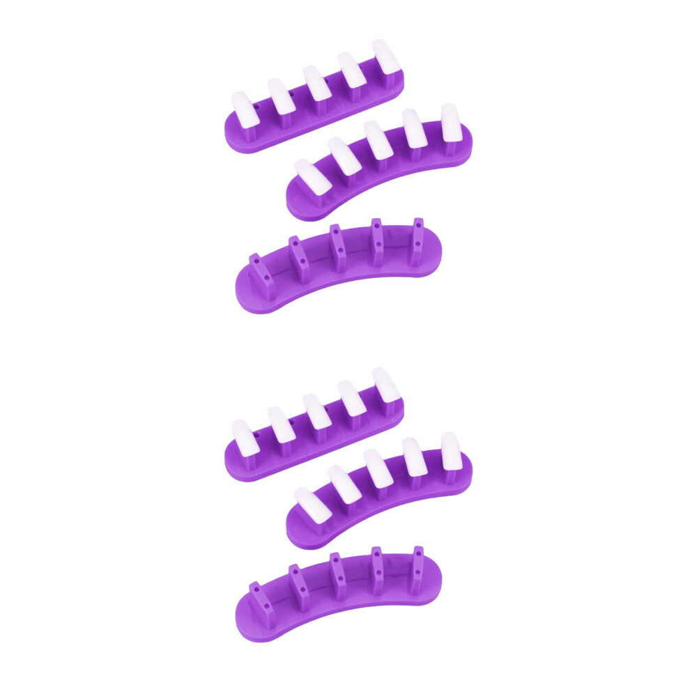 Ohphcall Purple 6Pcs Nail Display Stand Plastic Tip Stand For Nail Art Practice