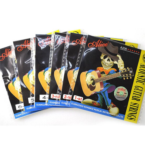 3X Alice A206SL Acoustic Guitar Strings String Set Coated Phosphor Bronze Anti-Rust 1St-6Th Guitar Strings 2