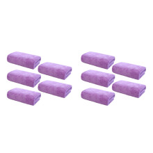 10Pcs Portable Purple Microfiber Face Towels Soft Reusable Washcloths