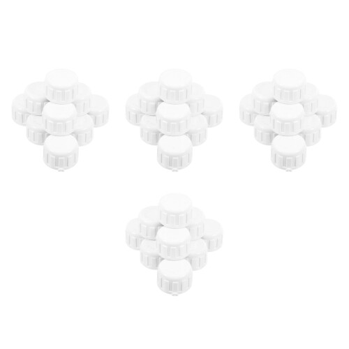 80Pcs White PVC Threaded Pipe End Caps for Leak Protection