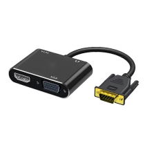 Adattatore VGA-HDMI compatibile con VGA Splitter con convertitore audio da 3,5 mm Supporta doppio display per proiettore
