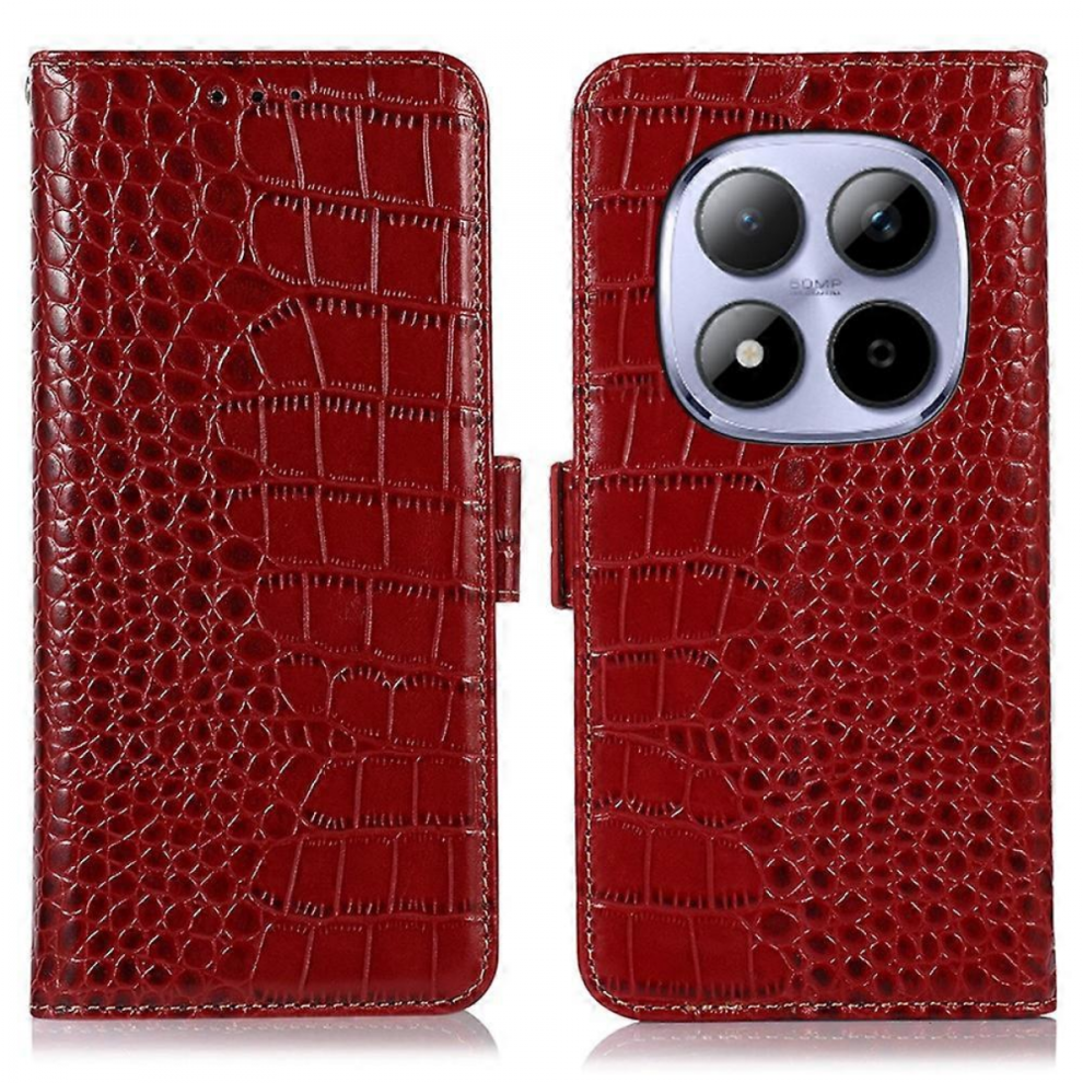 For Xiaomi Redmi Note 15 Pro 5G (Global) Case Rfid Blocking Wallet Crocodile Texture Genuine Cow Lea 5996097014615