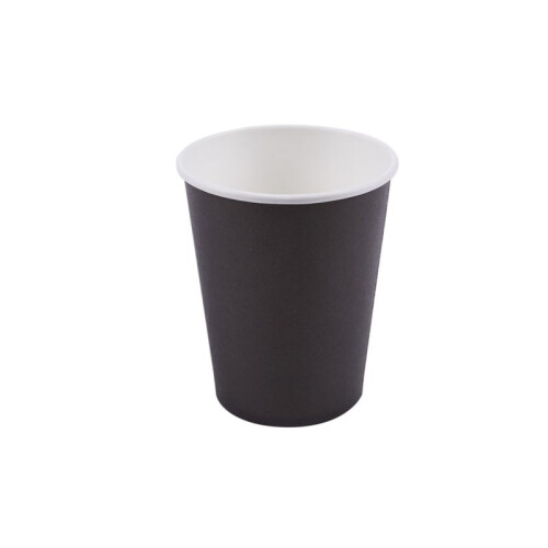 120 Paper Cups (9oz) - Plain Solid Colours Birthday Party Tableware Catering(Black) 1