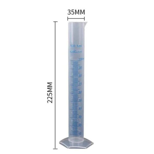 2X Measuring Cylinder Plastic Graduated Tube Tool for Lab(100Ml) 2