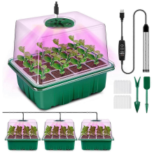 4 Pack Seed Starting Tray with Grow Light,Seed Starting Kit with Timing Controller Adjustable Bright