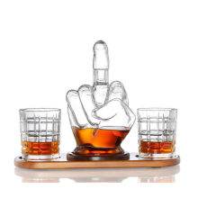 Middle Finger 1L Wine Liquor Whiskey Scotch Glass Decanter Funny Bar Decor Gift