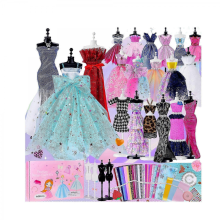 1500+Pcs Fashion Designer Kit for Girls, Sewing Kit with 7 Mannequins, DIY Arts and Crafts Kit for Kids