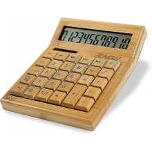 Functional Desktop Calculator Solar Power Bamboo Calculators With 12-digit Large Display