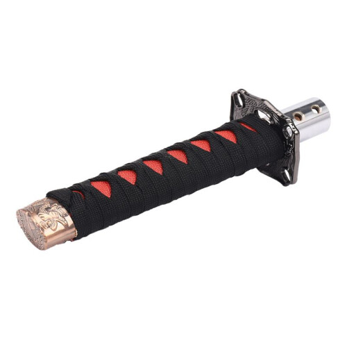 5X Universal Samurai Messer Shift Knopf Shift Knot Knob Metall Schwarz + Rot 15Cm 2