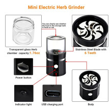 4X Electric Grinder Portable Vanilla Grinder USB Rechargeable Mill with A Cleaning Brush for Tea Rosemary