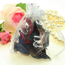 100PZ 9X12Cm Sacchetto Regalo di Gioielli nel Organza Farfalla Sacchetto di Caramelle Sacchetti Bomboniere Bomboniere Bianche