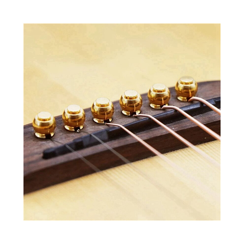 3 Set Acoustic Guitar String End Nut Bridge Saddle Abalone Pins Replacements Set (Brass Pins & Bone Saddle Nut) 6033968574669