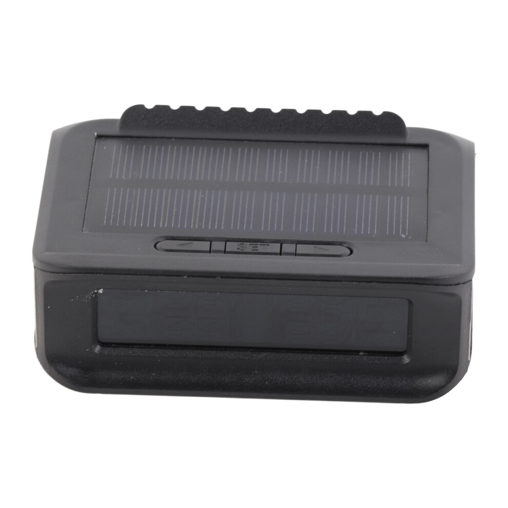 Wireless Solar Tire Pressure Monitor With 4 Sensors, Lcd Display, Alarm, Ip67, Black 4941387385730