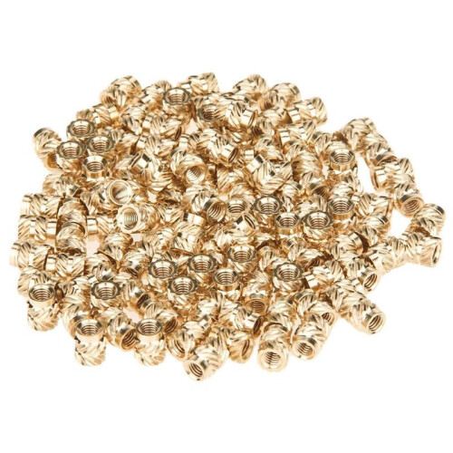 600Pcs M3X5.7-OD4.6 Thread Knurled Brass Threaded Heat Set Heat Resistant Insert Embedment Nut for 3D Printer 1
